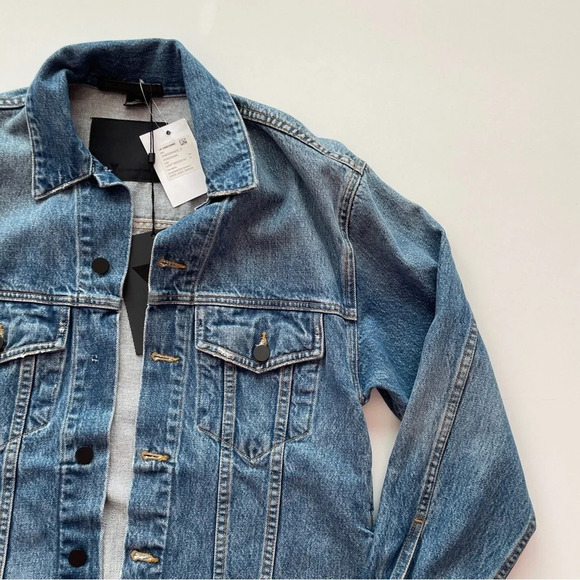 Alexander Wang x Denim Daze Oversized Unisex Faded Jacket in Light Indigo Aged - Picture 4 of 16